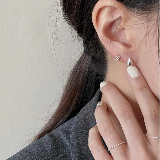 Water Droplets Ear Studs - 925 Sterling Silver Earrings for Women