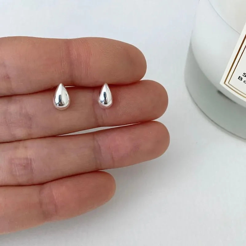 Water Droplets Ear Studs - 925 Sterling Silver Earrings for Women