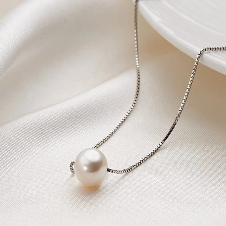 Classic Pearl Grace Necklace - 925 Sterling Silver Necklace for Women