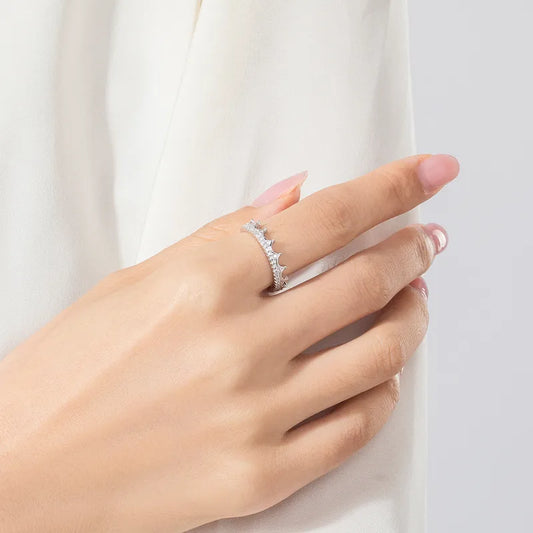 Crown Zircon Ring - 925 Sterling Silver Rings for Women
