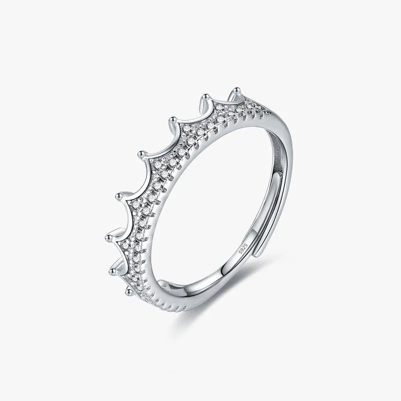 Crown Zircon Ring - 925 Sterling Silver Rings for Women