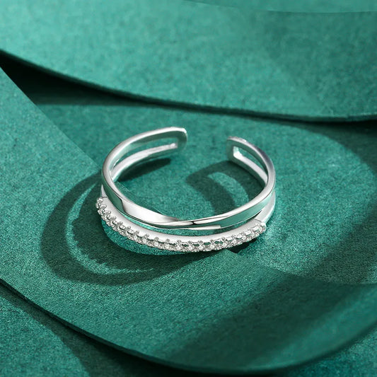 Lunis Twin Band Ring – 925 Sterling Silver Rings for Women