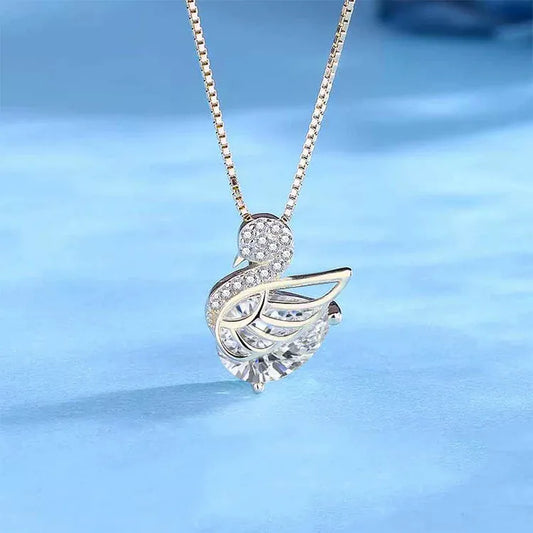 Swan Sparkle Necklace - 925 Sterling Silver Necklace for Women