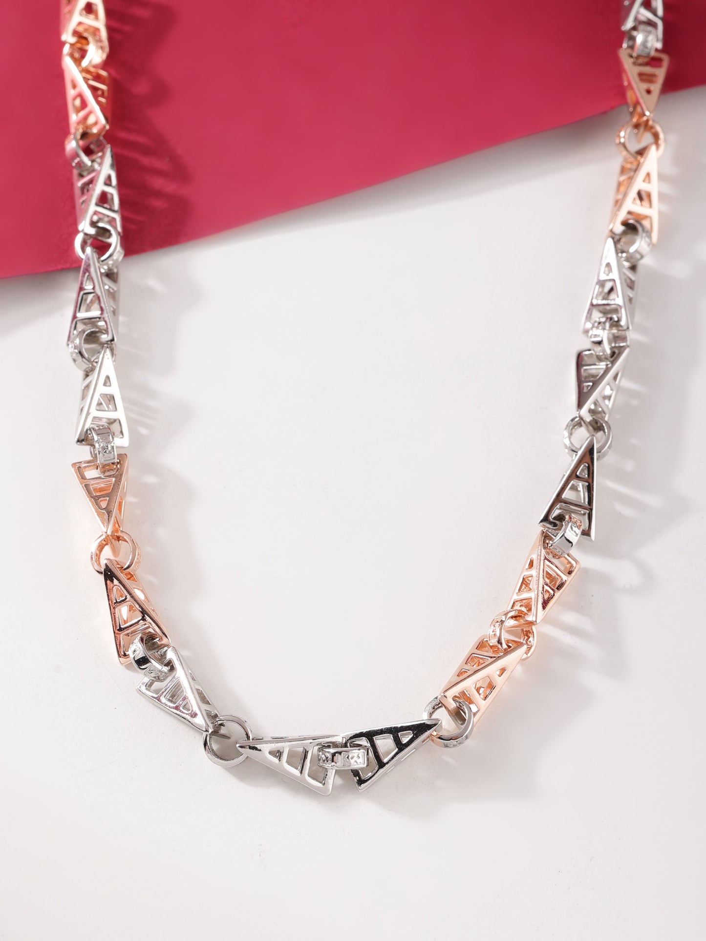 Geometric Two-Tone 925 Sterling Silver Chain