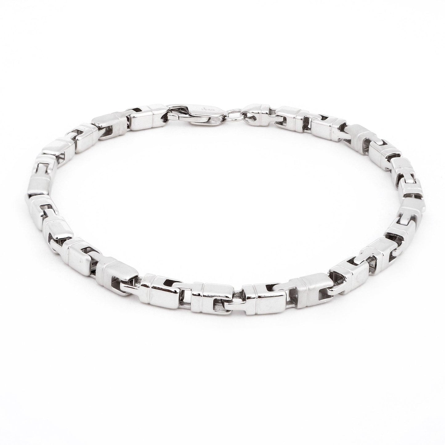 Chunky Link 925 Sterling Silver Bracelet for Men