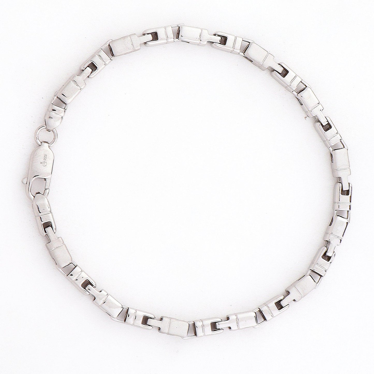Chunky Link 925 Sterling Silver Bracelet for Men
