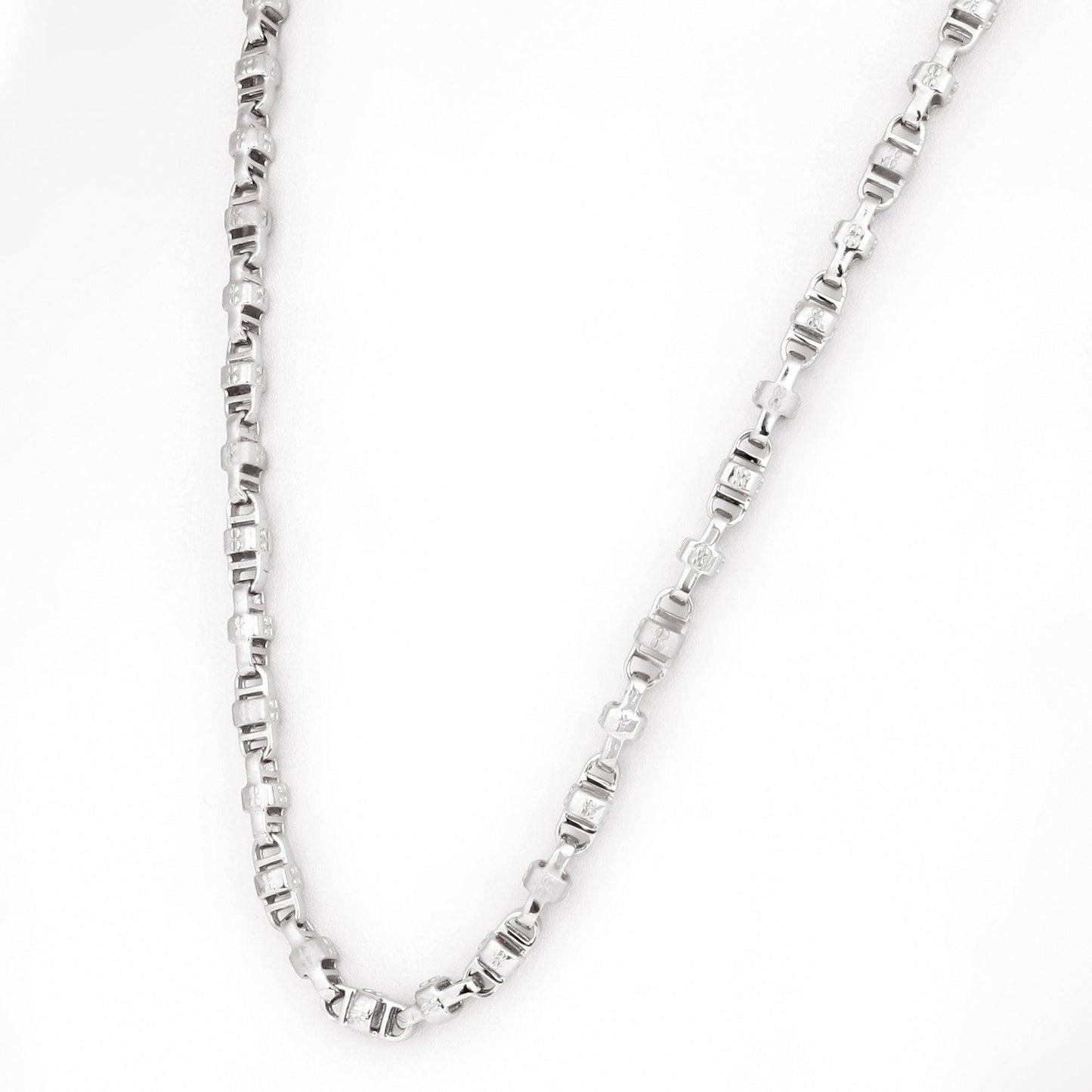 Designer Patterned 925 Sterling Silver Chain for Men