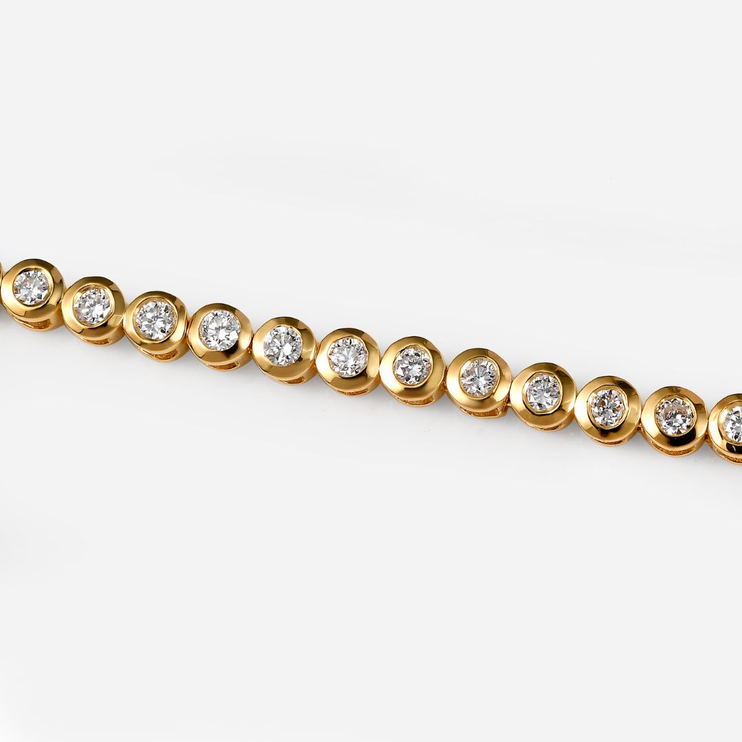 Lab Grown Diamond Tennis Bracelet - Gold Bracelet for Women