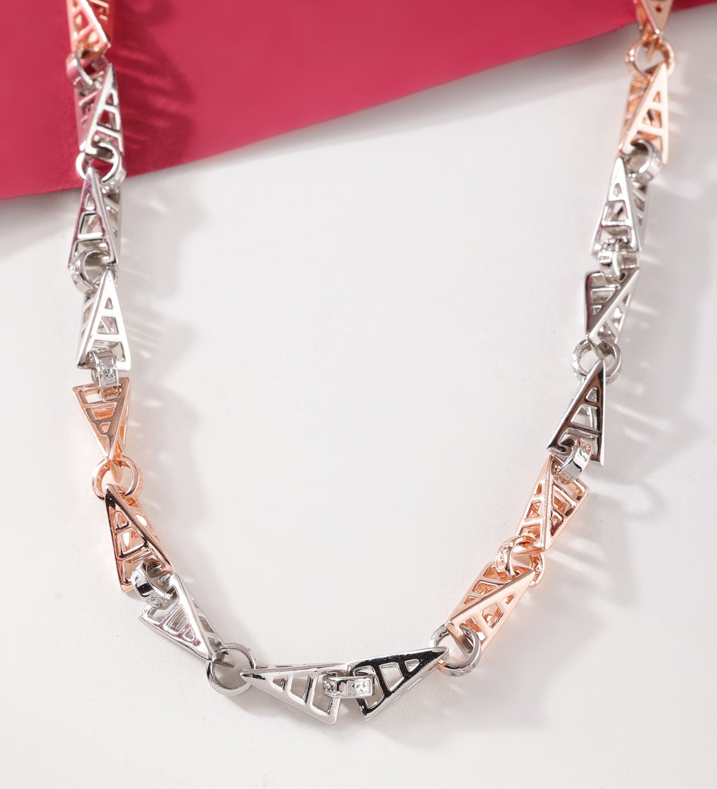 Geometric Two-Tone 925 Sterling Silver Chain