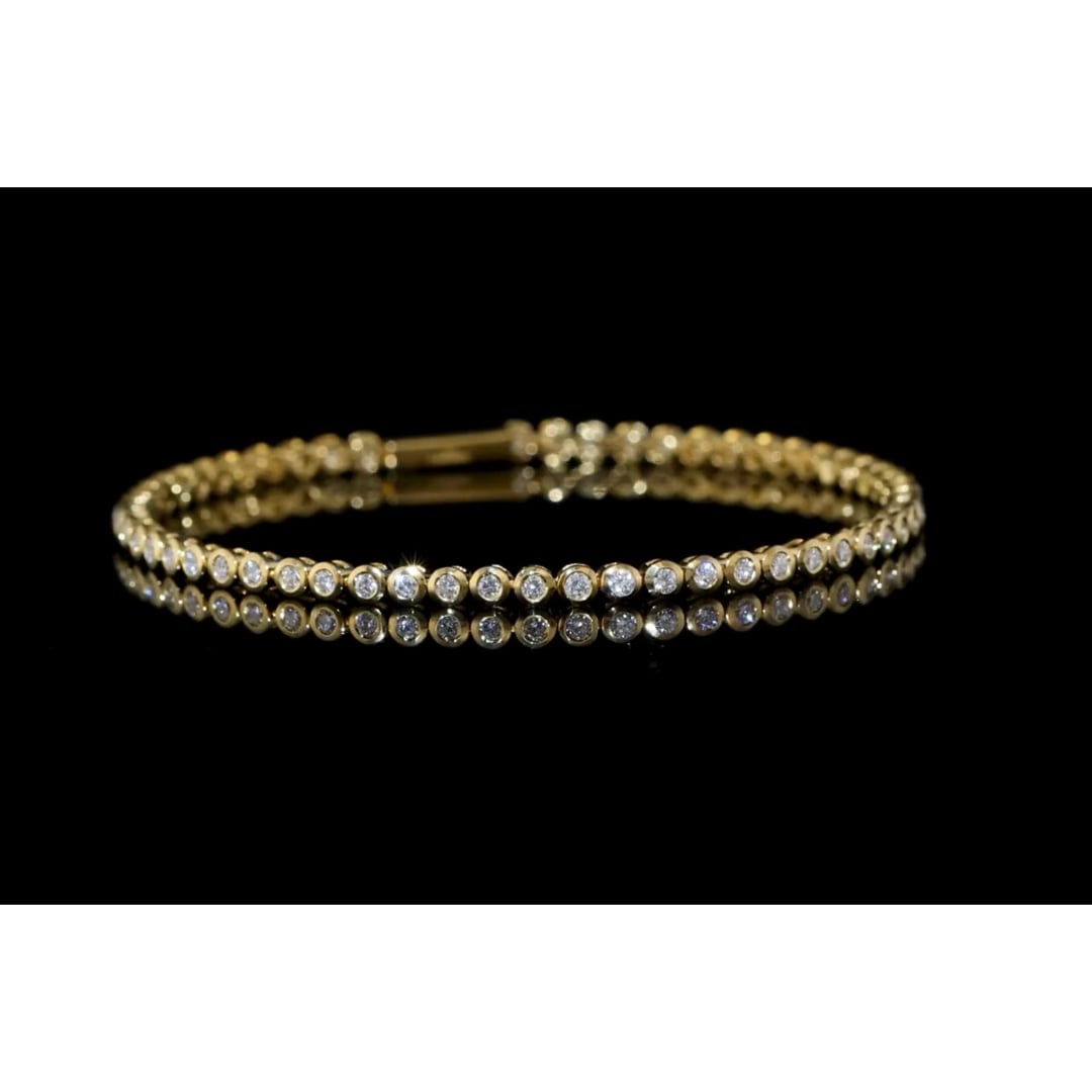 Lab Grown Diamond Tennis Bracelet - Gold Bracelet for Women