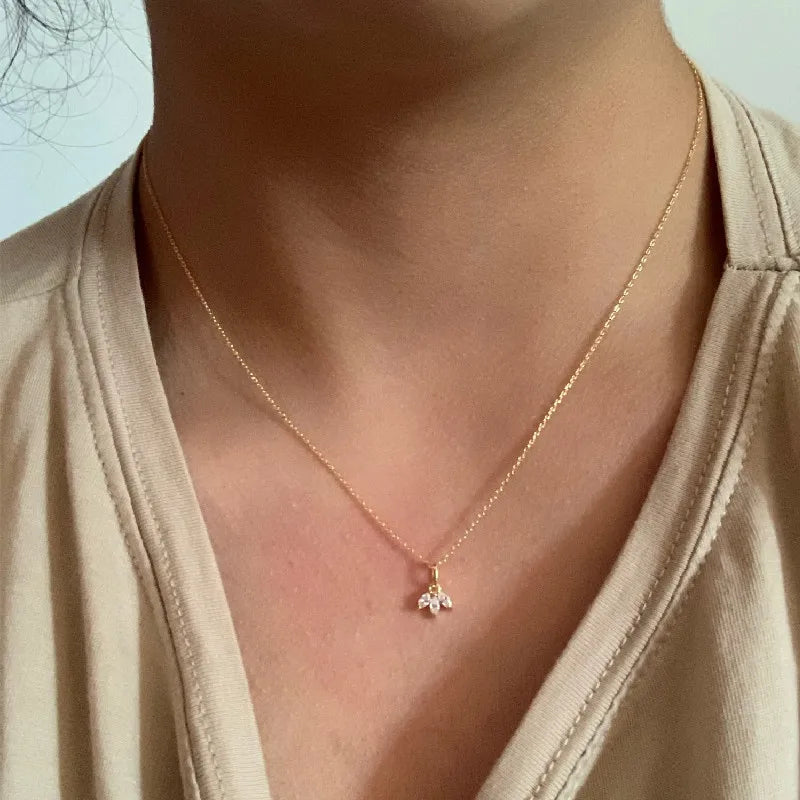 Water Droplets Pendant Necklace - 925 Sterling Silver Necklace for Women