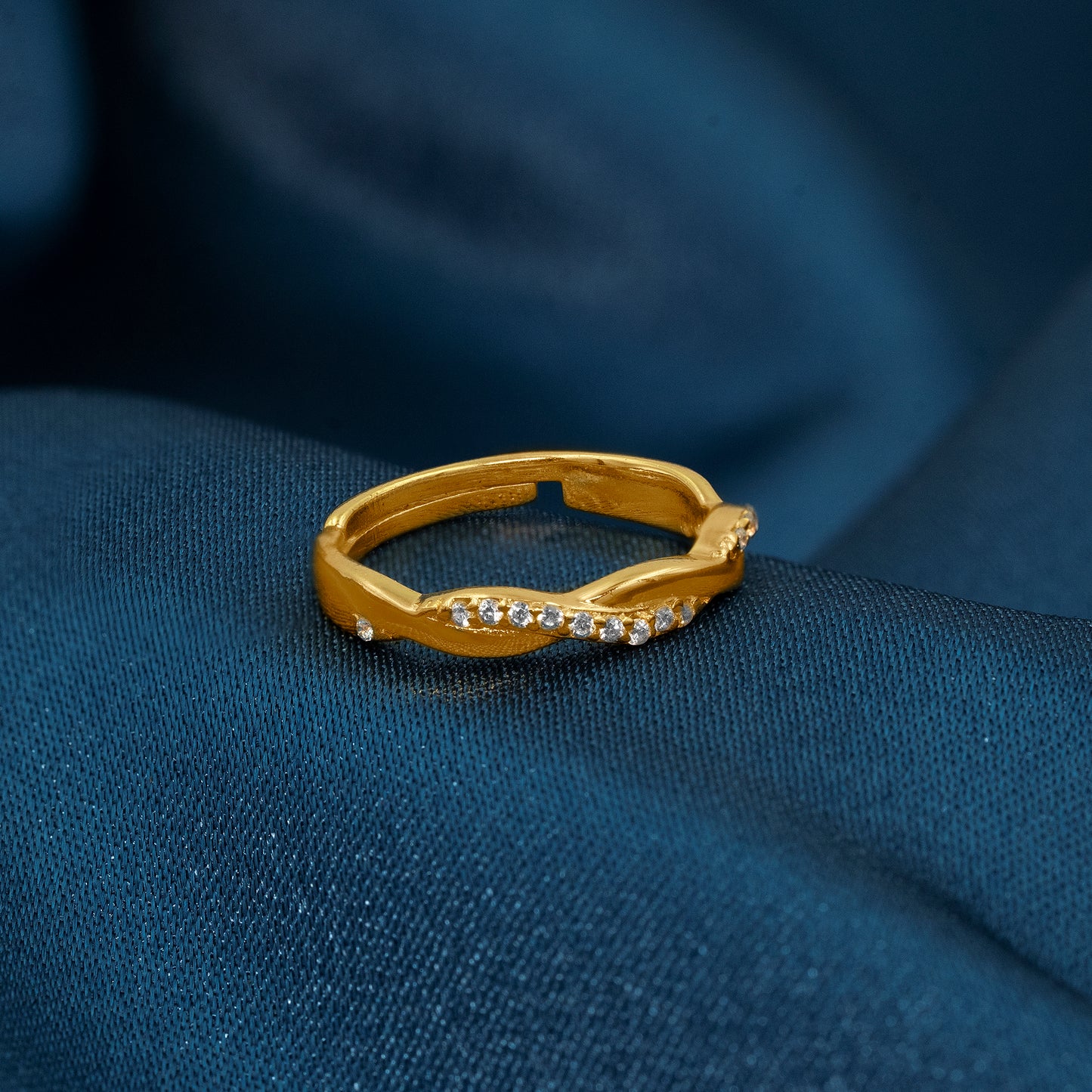 Aurora Twisted 18K Gold-Plated Adjustable Ring - 925 Sterling Silver Rings For Women