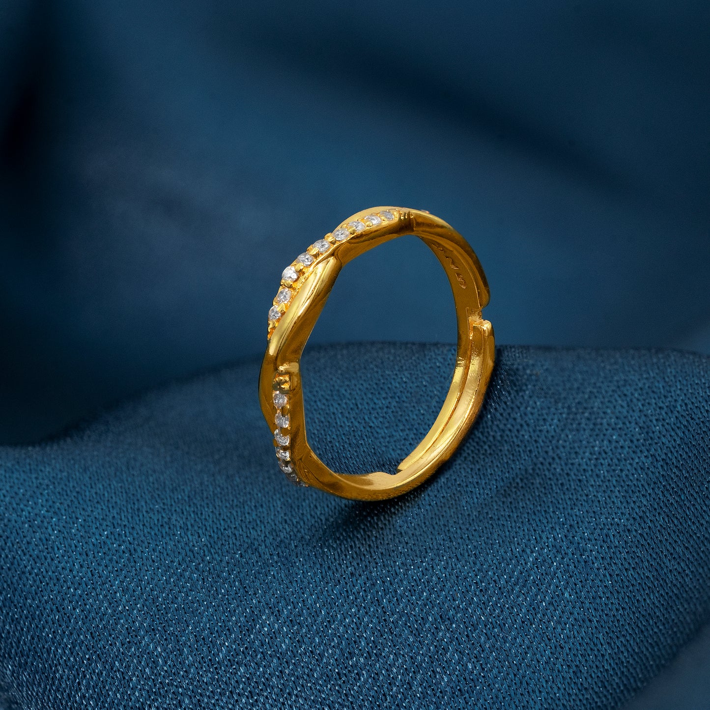 Aurora Twisted 18K Gold-Plated Adjustable Ring - 925 Sterling Silver Rings For Women