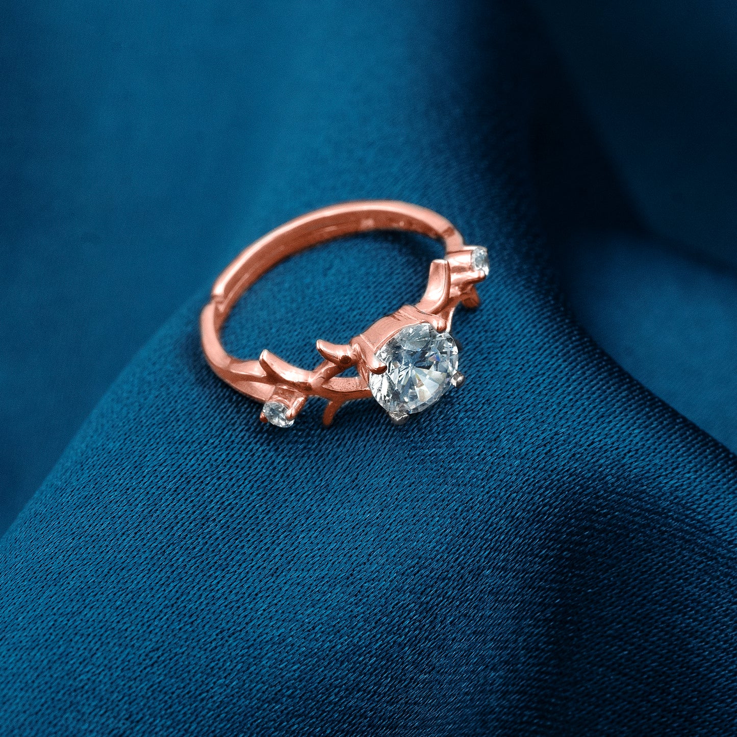 Rose Eclipse Adjustable Ring - 925 Sterling Silver Rings For Women