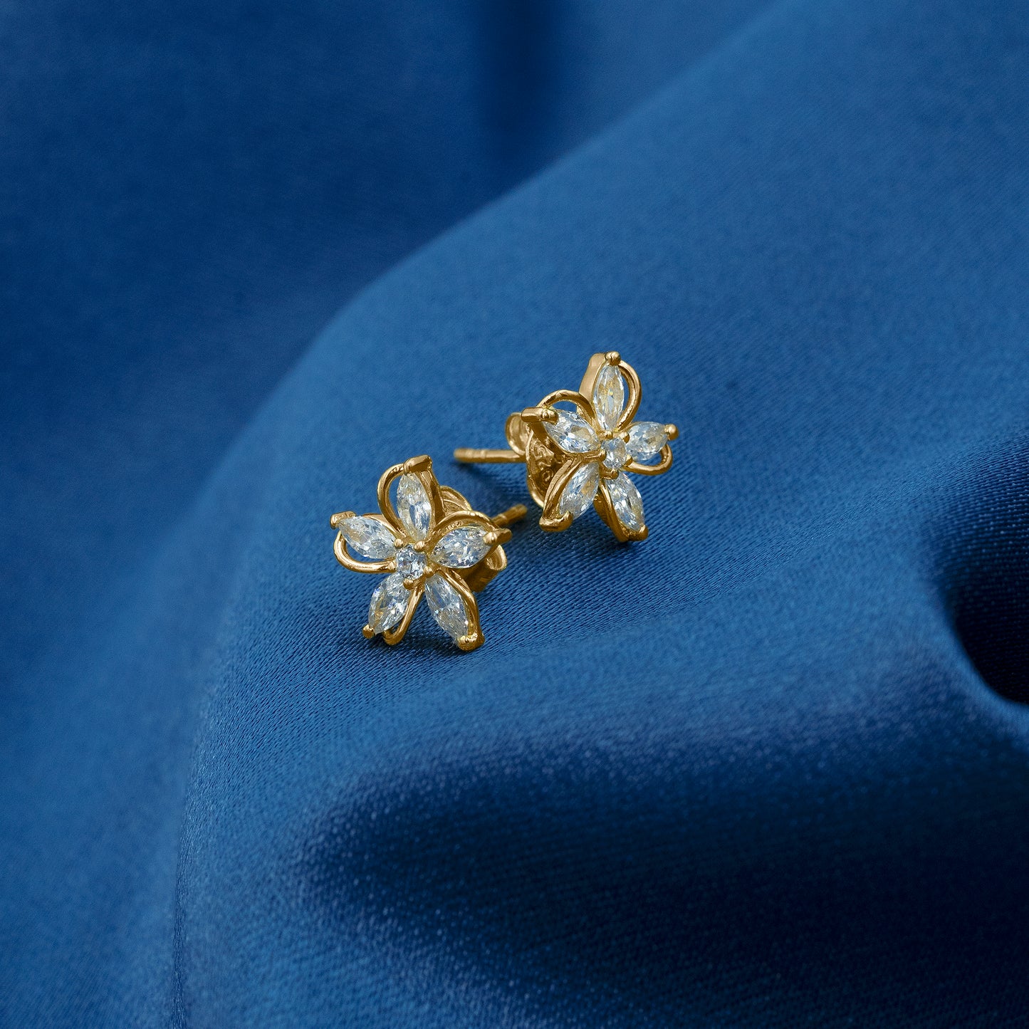 Flora Shine Earrings 18K Gold Plated - 925 Sterling Silver Earrings For Women