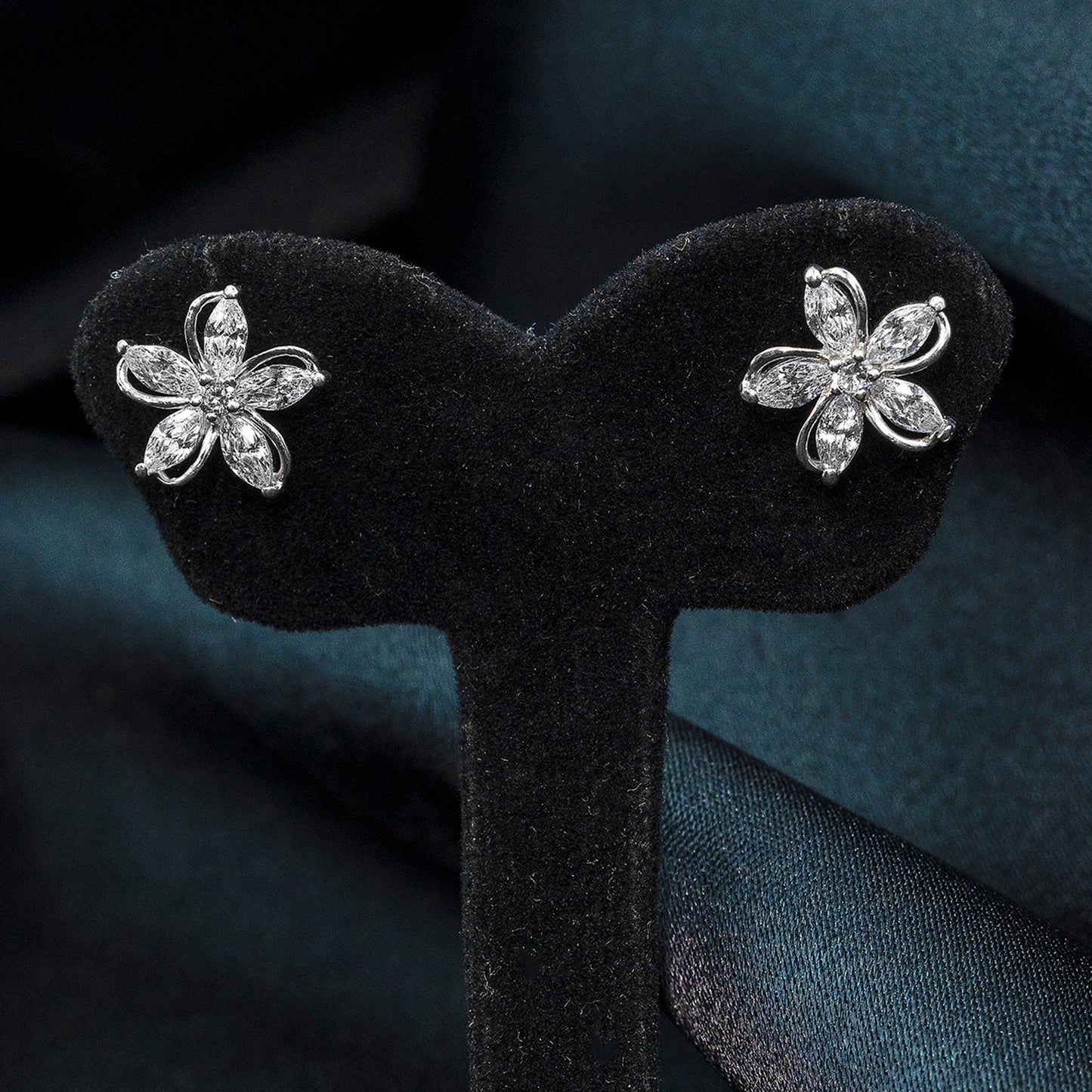 Flora Shine Earrings Silver - 925 Sterling Silver Earrings For Women