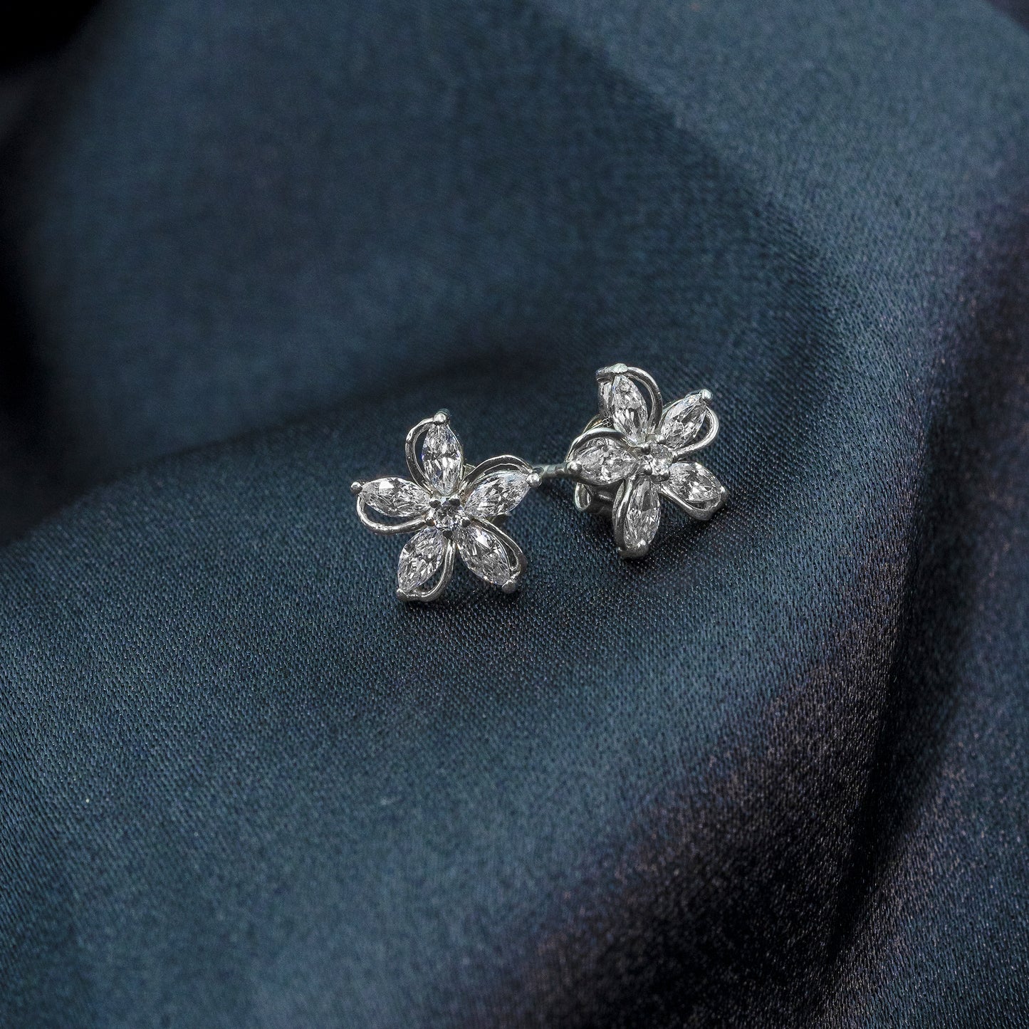 Flora Shine Earrings Silver - 925 Sterling Silver Earrings For Women