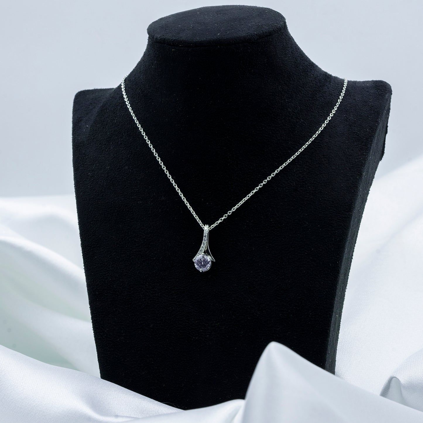 Elegance Drop Pendant Necklace - 925 Sterling Silver Necklace for Women