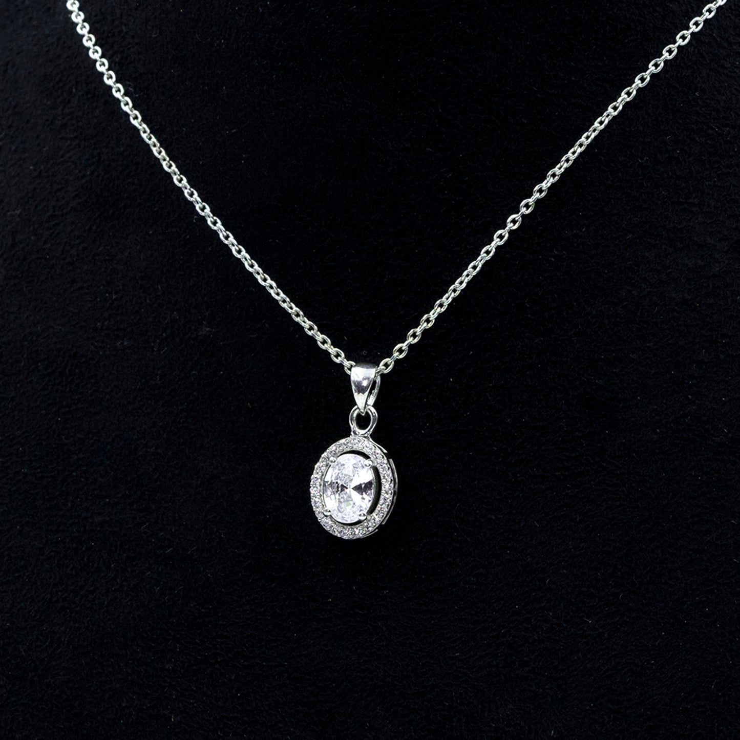 Eternal Shine Halo Pendant Necklace - 925 Sterling Silver Necklace for Women