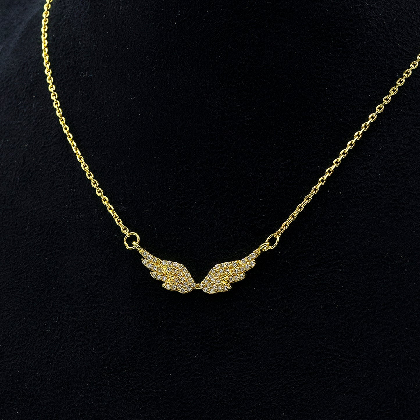 Golden Wing Charm Necklace - 925 Sterling Silver Necklace for Women