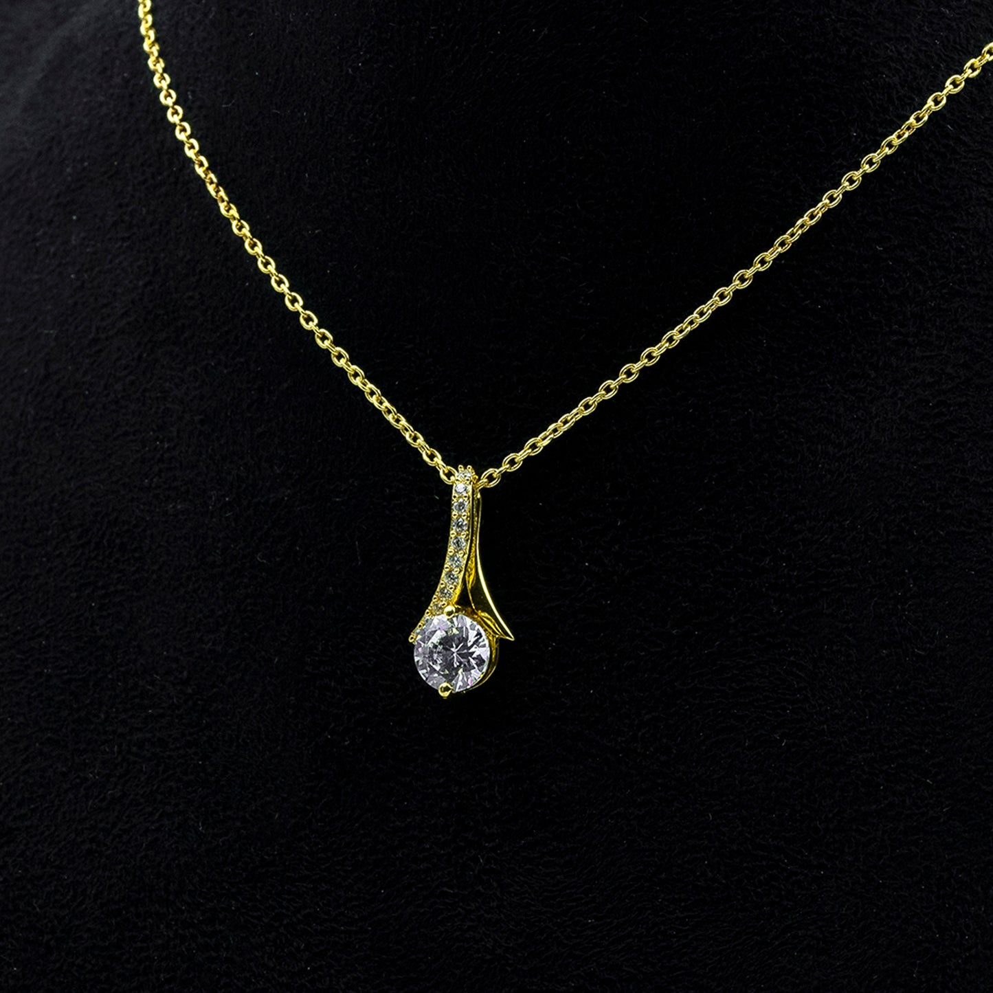 Golden Elegance Drop Pendant Necklace - 925 Sterling Silver Necklace for Women