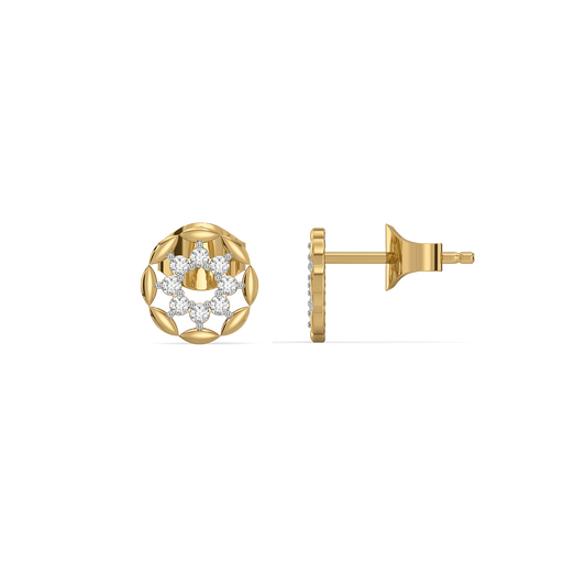 Floral Wreath Diamond Stud Earrings in 9K/14K Gold | 0.183 Ct Lab Grown