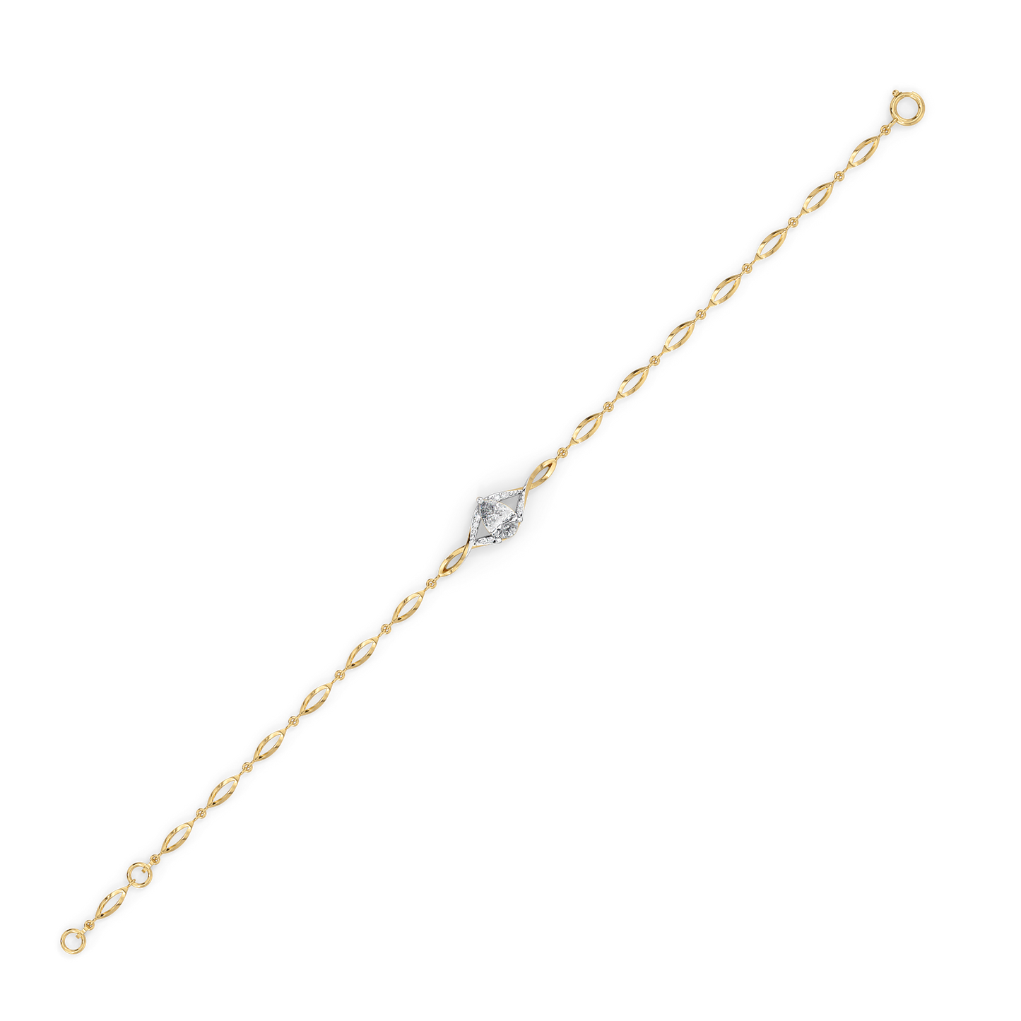 Pear Cut & Diamond Accent Bracelet in 9K/14K Gold | 0.53 Ct Lab Grown