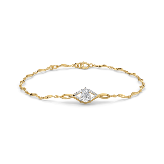 Pear Cut & Diamond Accent Bracelet in 9K/14K Gold | 0.53 Ct Lab Grown