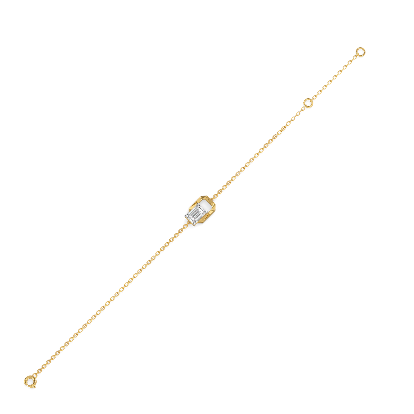 Emerald Cut Diamond Bracelet in 9K/14K Gold | 1.00 Ct Lab Grown