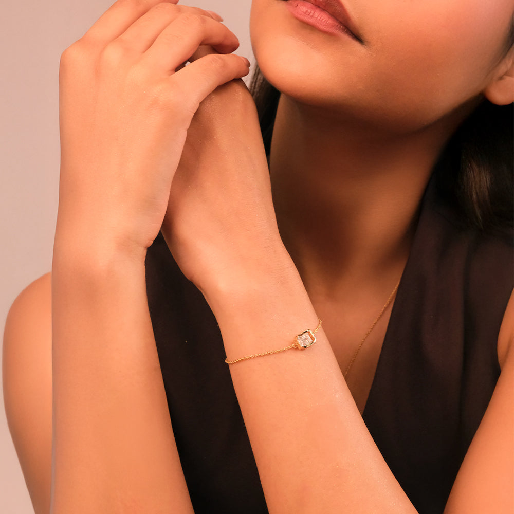 Emerald Cut Diamond Bracelet in 9K/14K Gold | 1.00 Ct Lab Grown