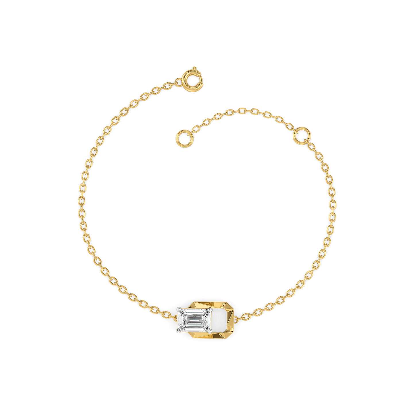 Emerald Cut Diamond Bracelet in 9K/14K Gold | 1.00 Ct Lab Grown