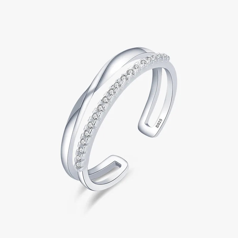 Lunis Twin Band Ring – 925 Sterling Silver Rings for Women