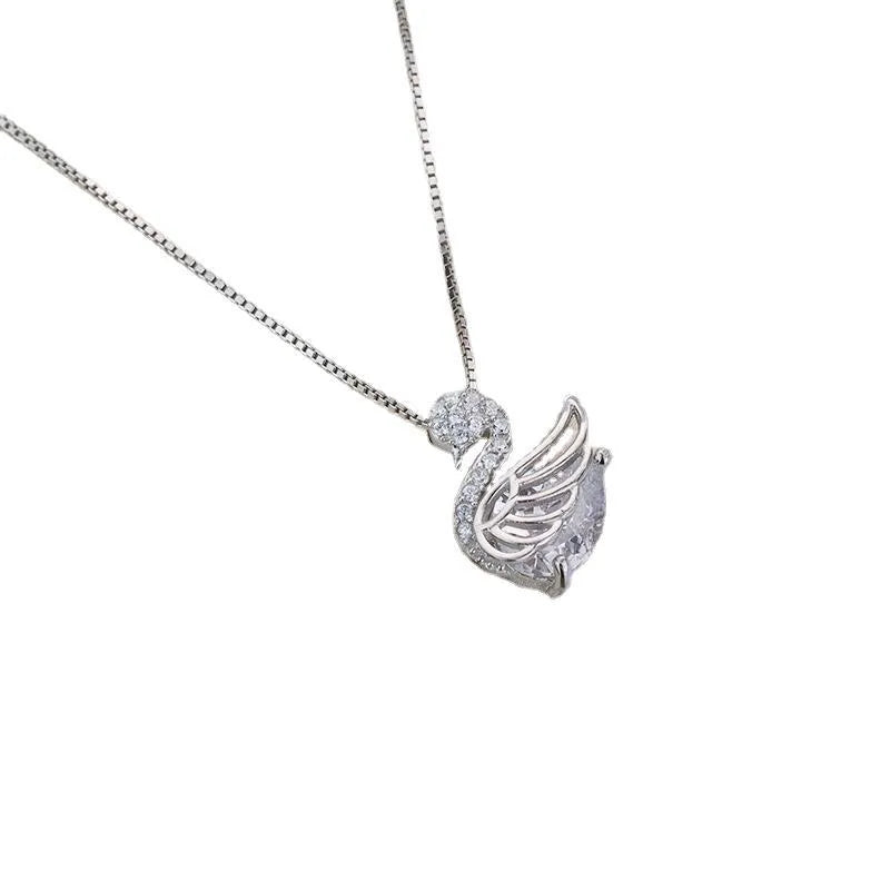 Swan Sparkle Necklace - 925 Sterling Silver Necklace for Women