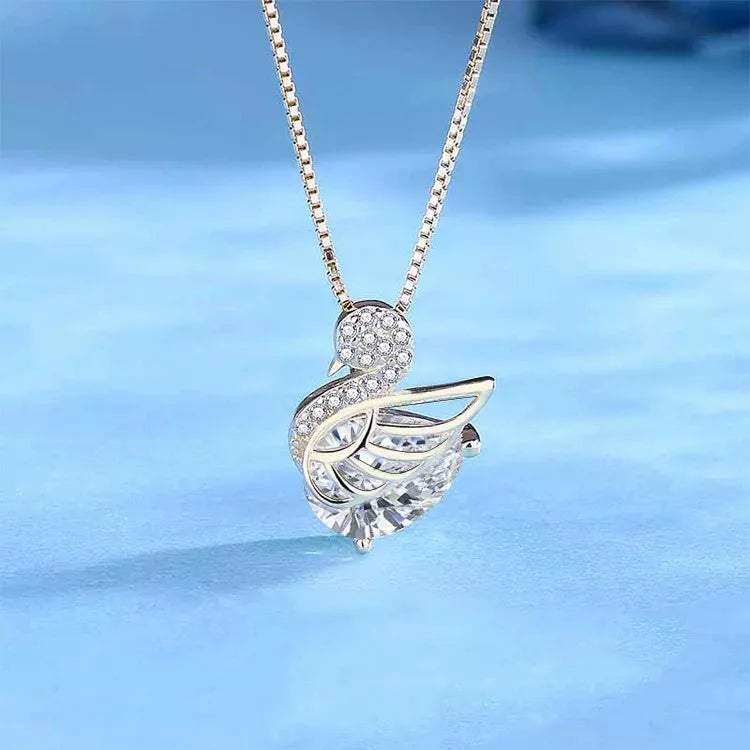 Swan Sparkle Necklace - 925 Sterling Silver Necklace for Women