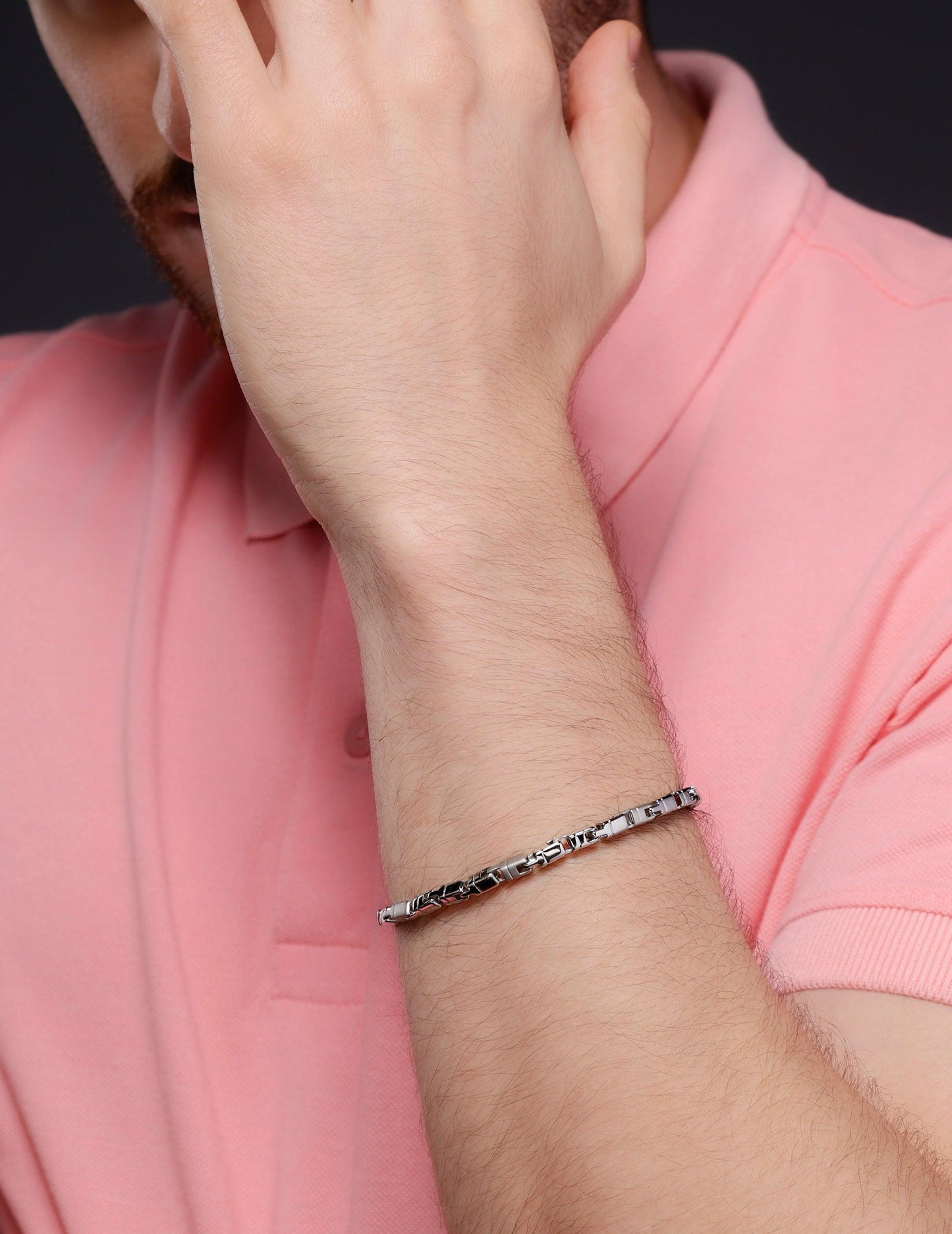 Chunky Link 925 Sterling Silver Bracelet for Men