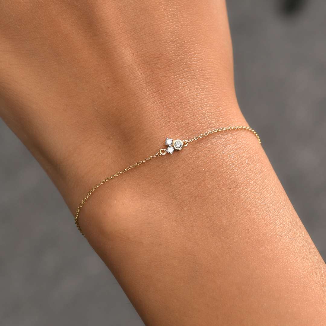 Trinity Lab Grown Diamond Bracelet - Gold Bracelet for Women