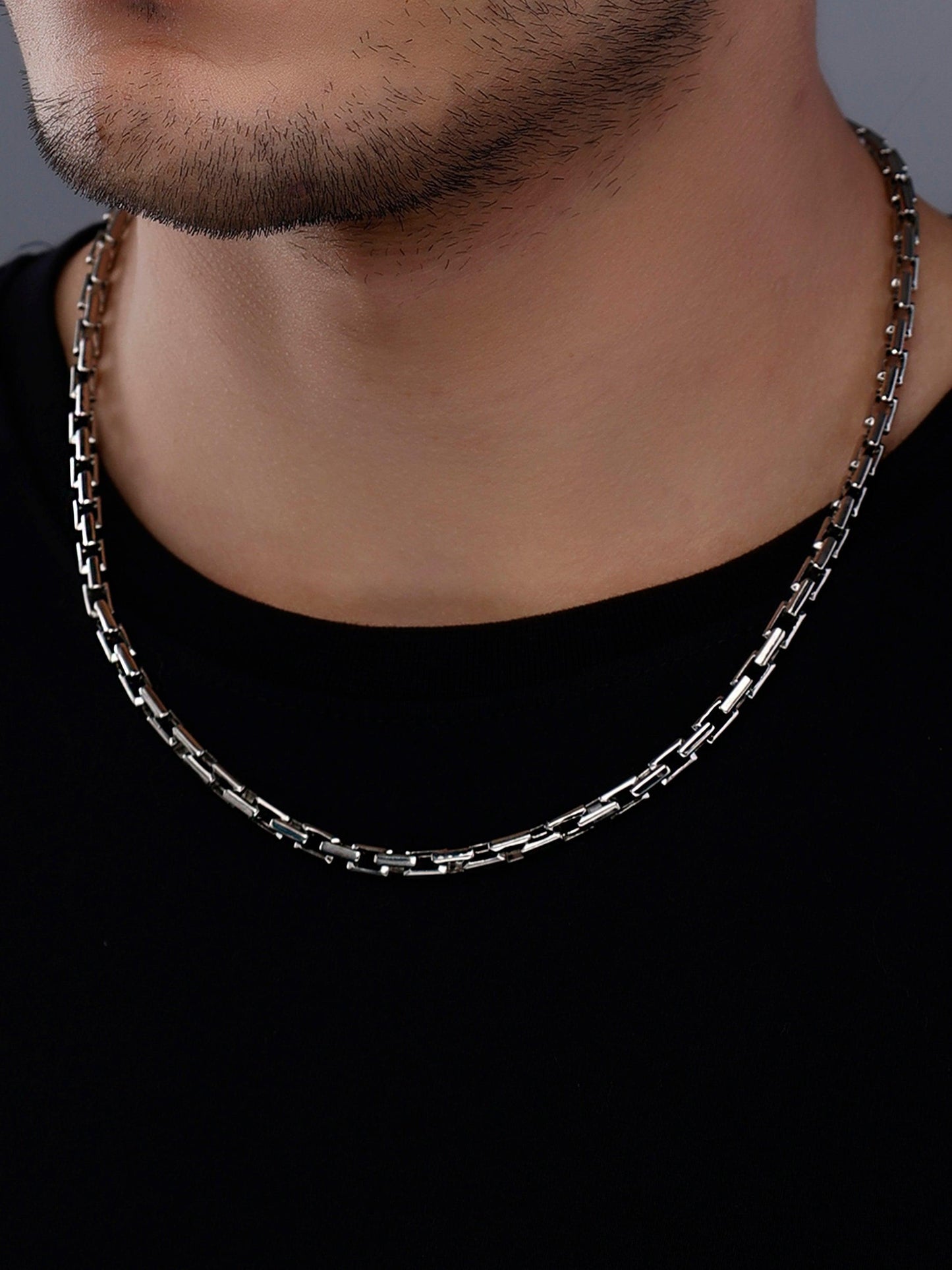 Classic Box Link 925 Sterling Silver Chain for Men
