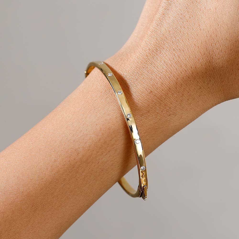 Versa Lab Grown Diamond Bangle - Gold Bracelets for Women