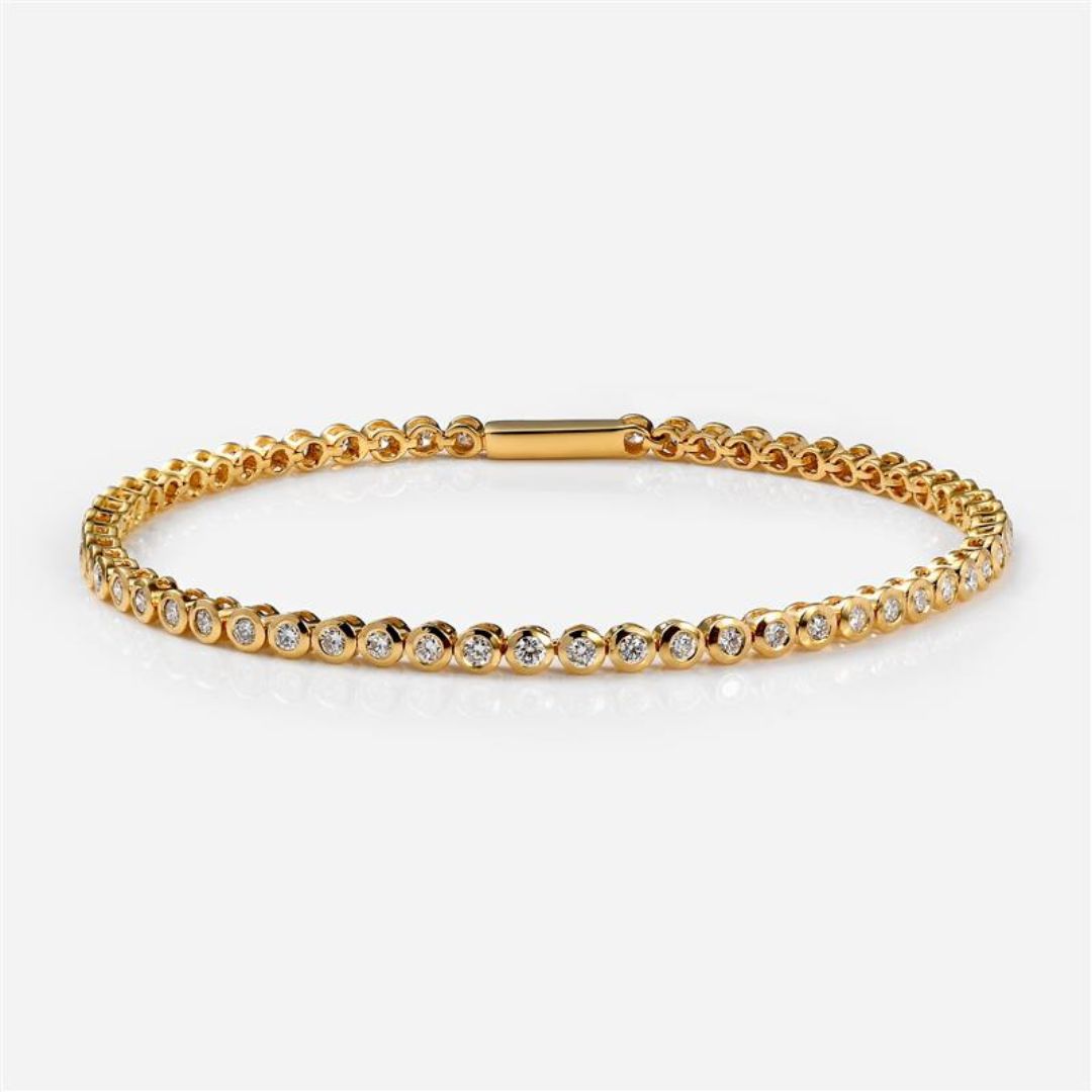 Lab Grown Diamond Tennis Bracelet - Gold Bracelet for Women