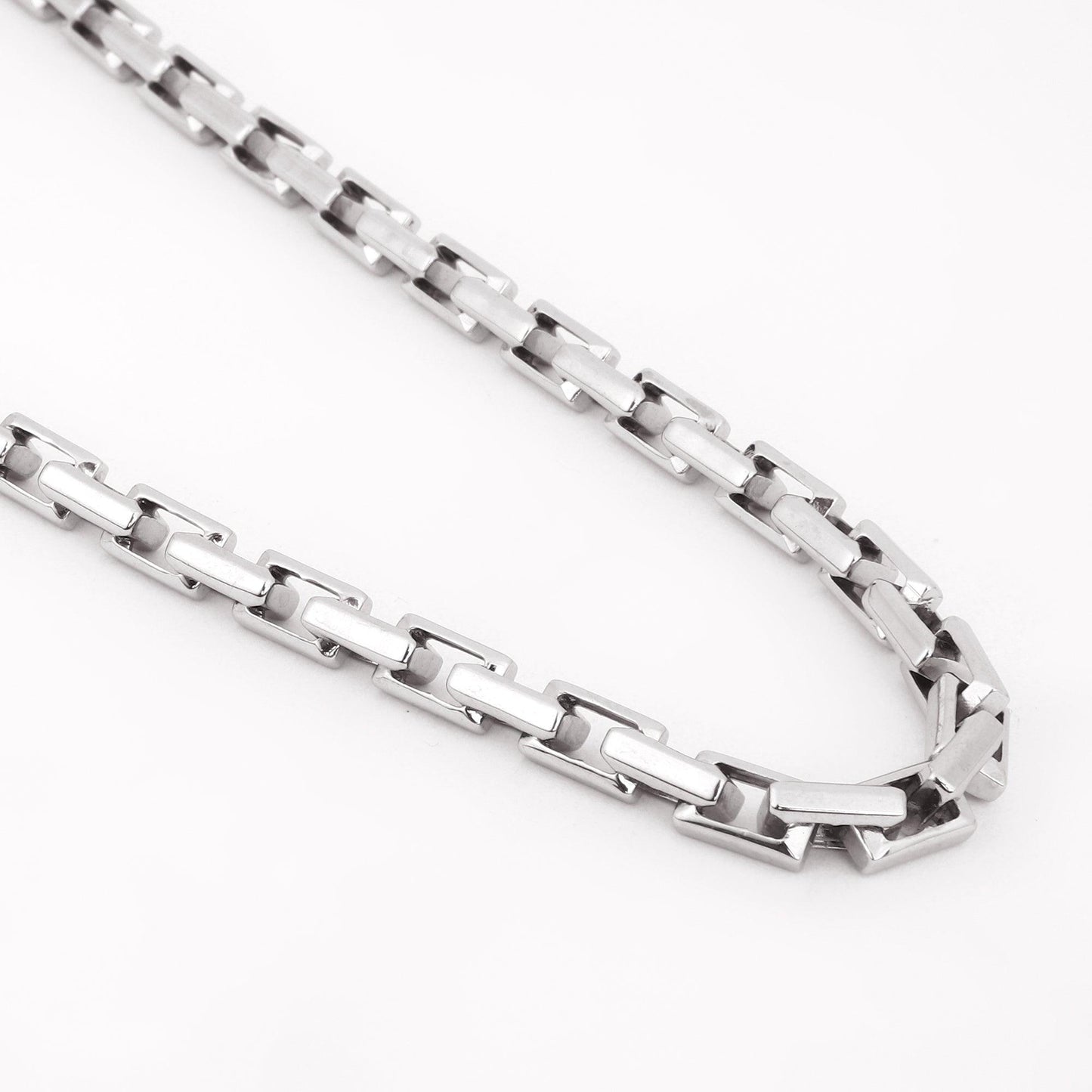 Classic Box Link 925 Sterling Silver Chain for Men