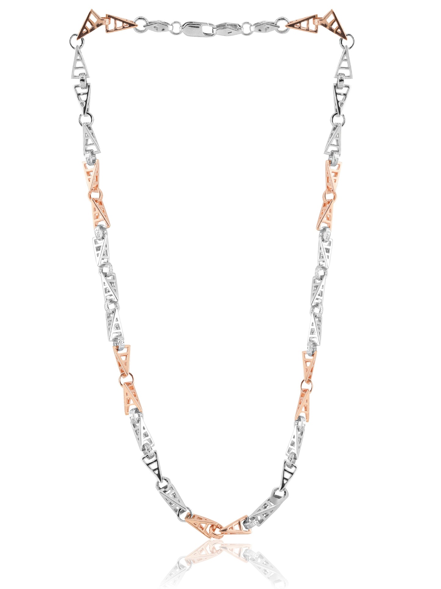 Geometric Two-Tone 925 Sterling Silver Chain