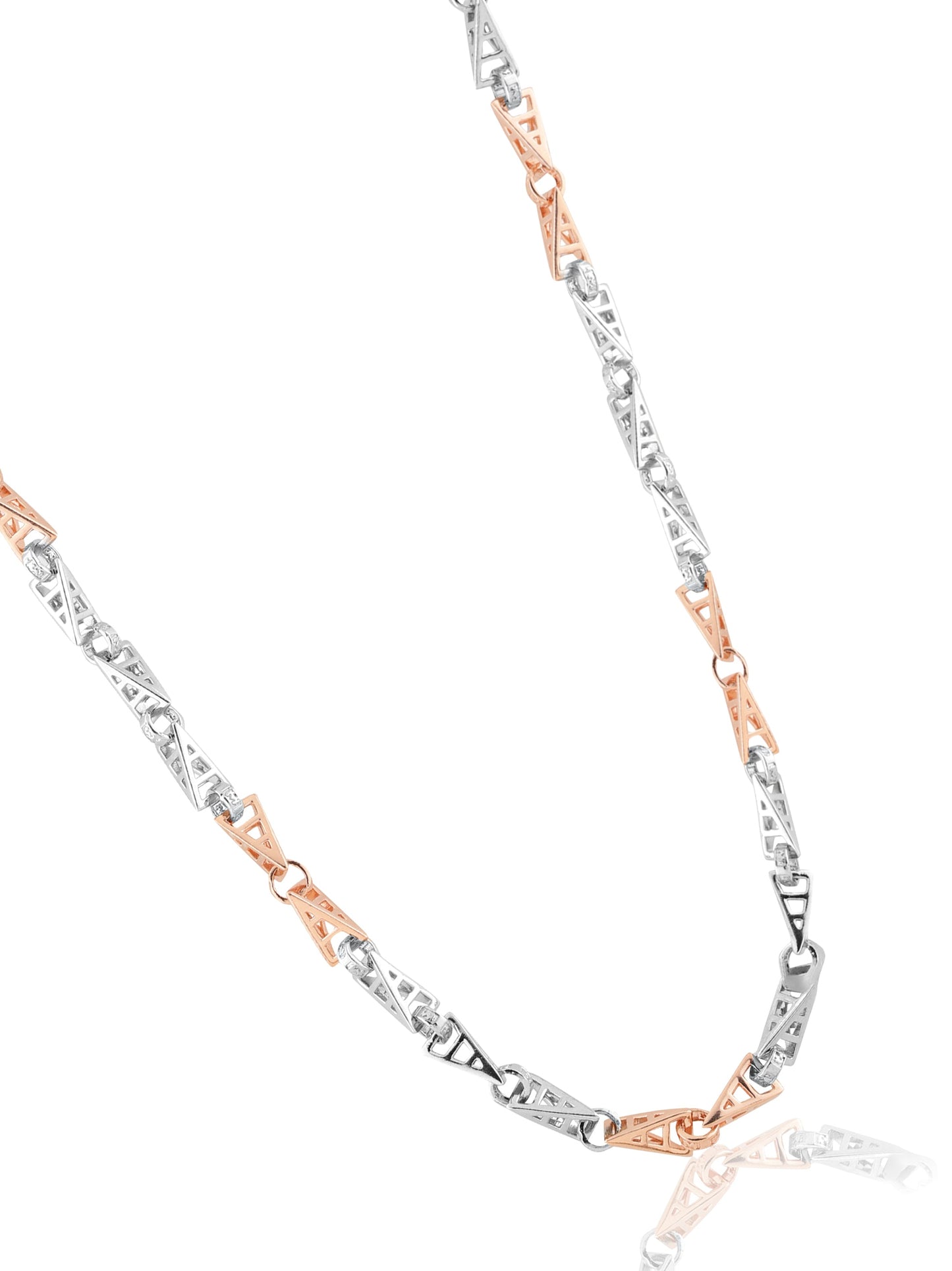Geometric Two-Tone 925 Sterling Silver Chain
