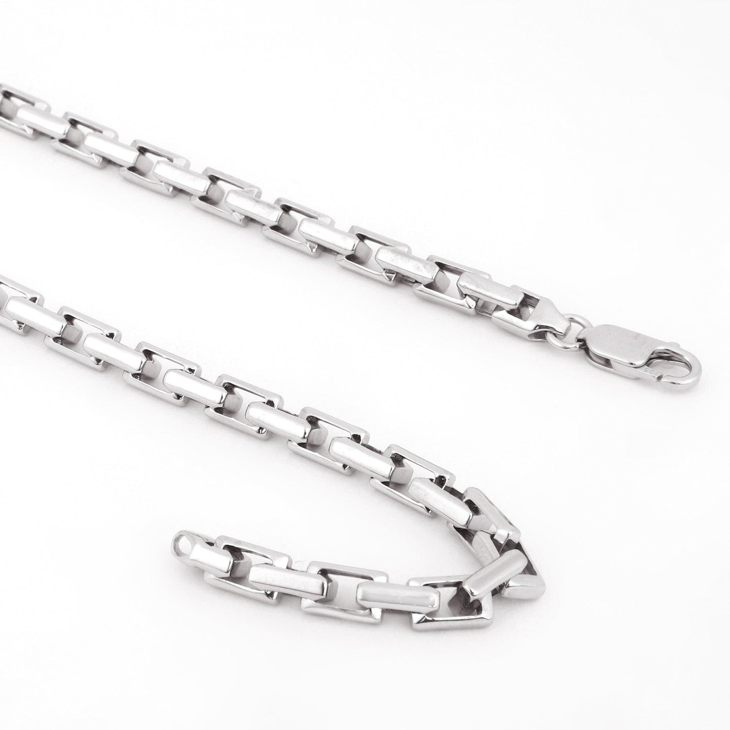 Classic Box Link 925 Sterling Silver Chain for Men