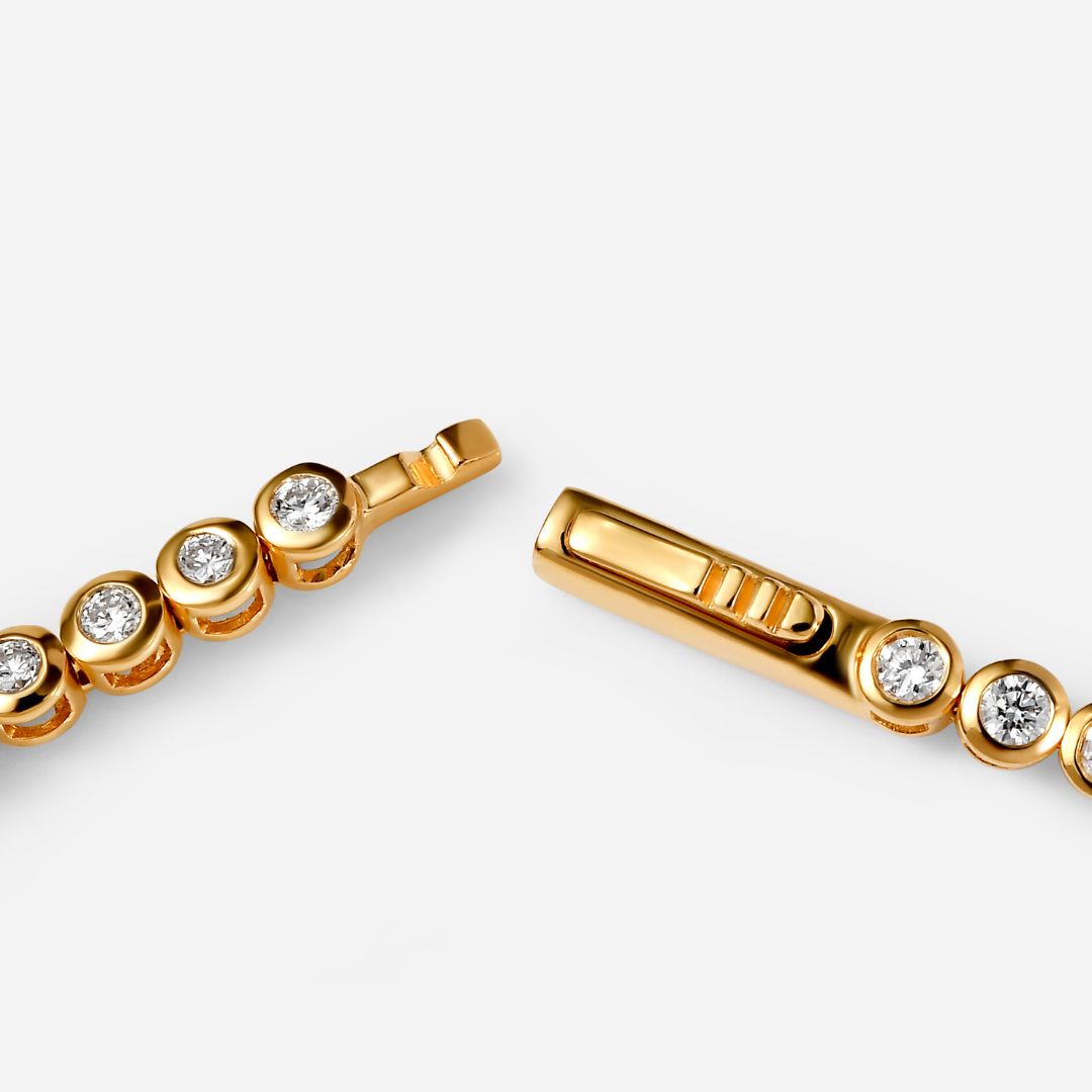 Lab Grown Diamond Tennis Bracelet - Gold Bracelet for Women
