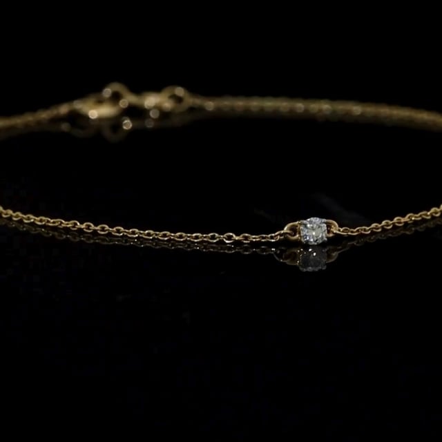 Solitaire Lab Grown Diamond Bracelet - Gold Bracelet for Women