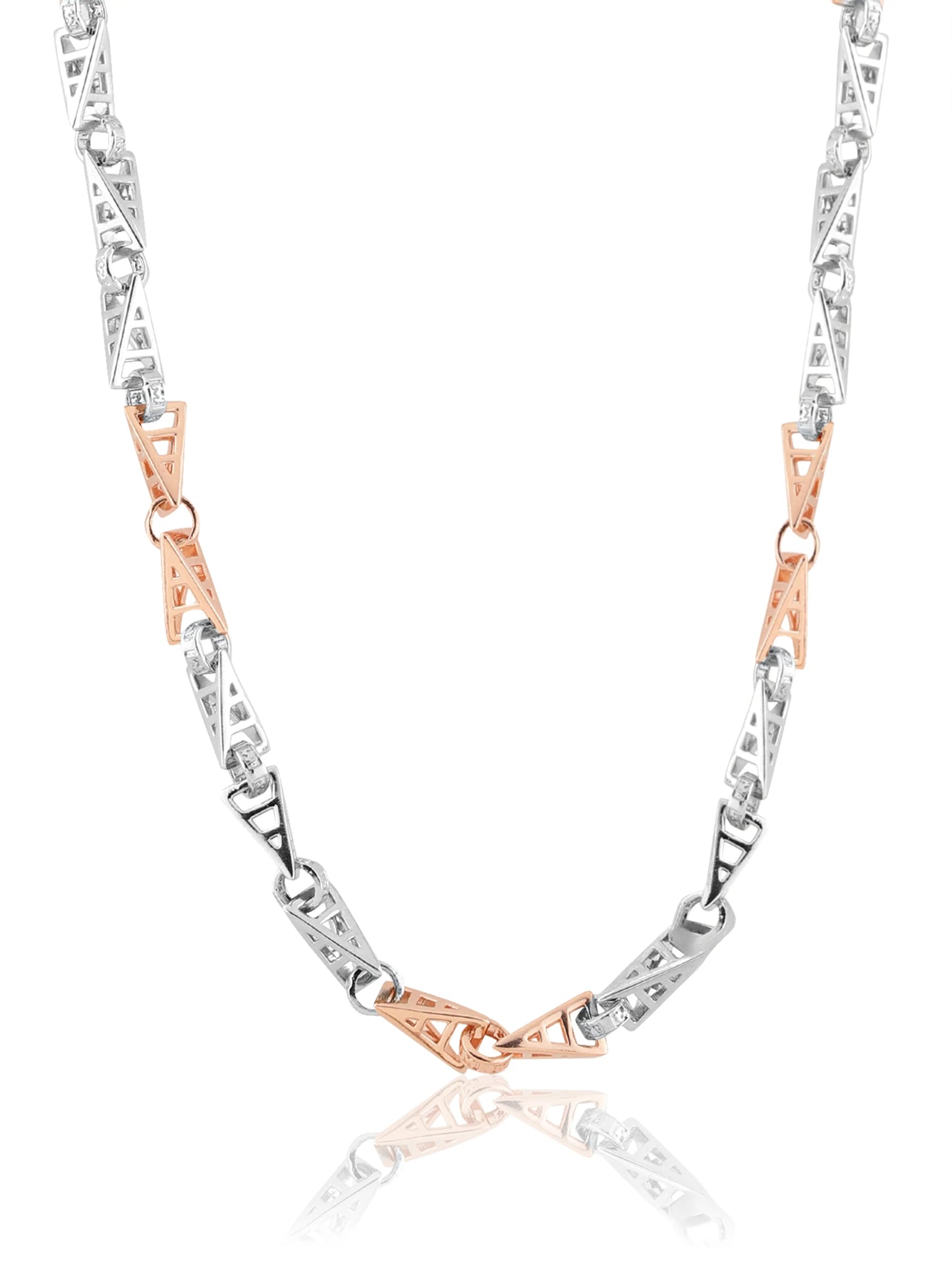 Geometric Two-Tone 925 Sterling Silver Chain