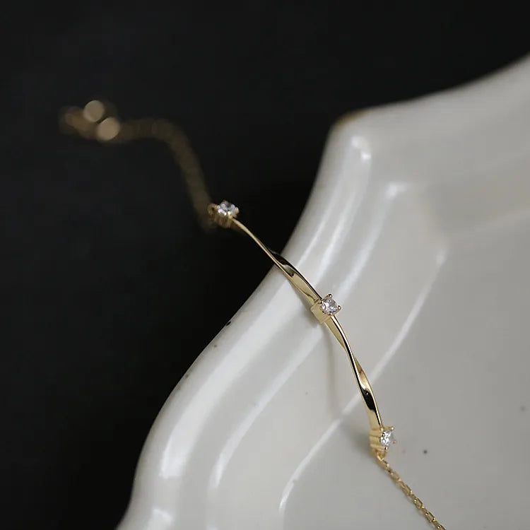 Soleil Twist Bar Bracelet – 925 Sterling Silver Bracelets for Women