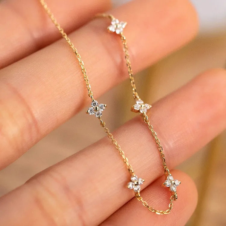 Celeste Floral Chain Bracelet gold - 925 Sterling Silver Bracelets for Women