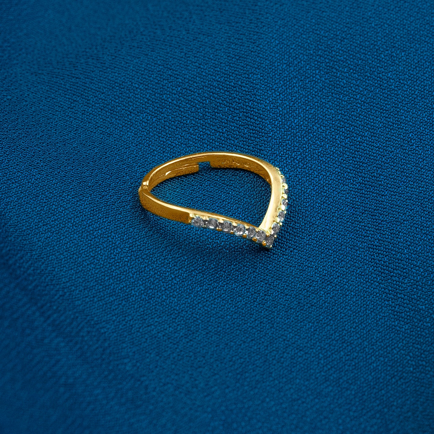 Nova V-Curve 18K Gold-Plated Adjustable Ring - 925 Sterling Silver Rings For Women