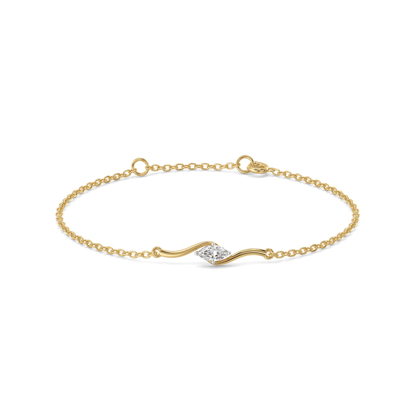 Marquise Diamond Wave Bracelet in 9K/14K Gold | 0.20 Ct Lab Grown